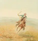 Olaf Wieghorst, Fast Throw, Watercolor