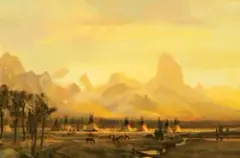 Michael Coleman, Golden Encampment, Oil on board