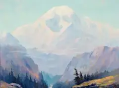 Jules Bernard Dahlager, Mount McKinley Alaska, Oil on canvas