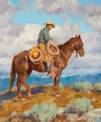 Jason Rich, Cow Country Overlook, Oil on board
