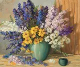 Ben Turner, Larkspur and Daisy, Oil on canvas