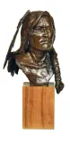 Daro Flood, Crow & Blackfoot Dancer Bust, Bronze, cast number 12/30