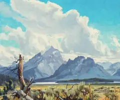 Mountain Clouds by Conrad Schwiering, Oil on board, sold Jun 2020