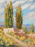 Sheldon Parsons, Pueblo Afternoon, Oil on board