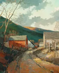 Cornwall Bridge by Eric Sloane, Oil on board, sold Jun 2020
