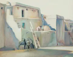 Joseph Imhoff, Pueblo Street, Gouache