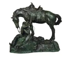 Lone Cowboy 1880 by Robert Scriver, Bronze, cast number 6, sold Jun 2020