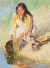 Study for Sweetwater by R.S. Riddick, Oil on board, sold Jun 2020