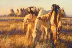 Cheyenne Family by Tom Darro, Oil on board, sold Jun 2020
