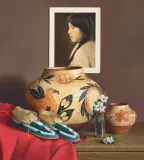 William Acheff, Flowers Will Always Make Her Happy, Oil on canvas