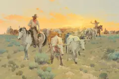 Robert Pummill, Turning the Bell Steer North, Oil on canvas