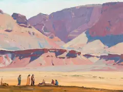 Russell Case, Kiva Meeting, Oil on board