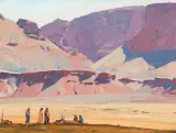 Russell Case, Kiva Meeting, Oil on board