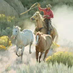 Tom Browning, Bustin’ Loose, Oil on board