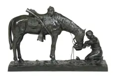 Charles Schreyvogel, The Last Drop, Bronze, cast number 127