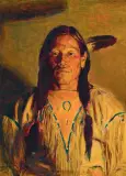 Bert Geer Phillips, Uncas, Oil on board
