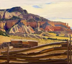 Ernest L. Blumenschein, Rock of Fire-Morning, Ghost Ranch, Oil on canvas