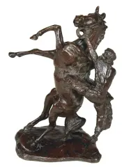 Charles Marion Russell, Where the Best of Riders Quit, Bronze, Roman Bronze Works N-Y.