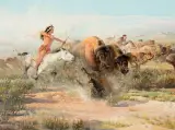 John Clymer, Thundering Hoofs, Oil on board
