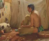 Joseph Henry Sharp, Interior of a Buffalo Hunter’s Teepee