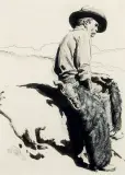 Maynard Dixon, Cowboy, Mixed media