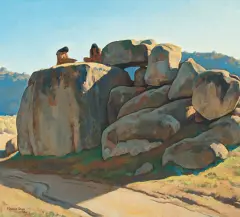Maynard Dixon, Neolithic Afternoon, Oil on canvas