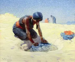 William Robinson Leigh, Wash Day at the First Mesa, Oil on board