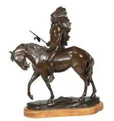 Charles Humphriss, Indian on Horseback, Bronze