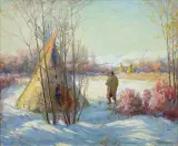 Joseph Henry Sharp, October Morning-Crow Teepees, Montana