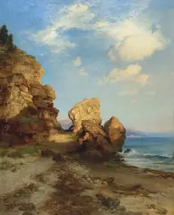 Thomas Moran, Castle Rock, Oil on canvas