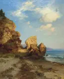 Thomas Moran, Castle Rock, Oil on canvas