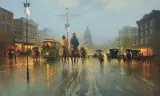 G. Harvey, Street Cars Along the Avenue