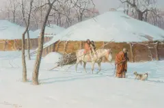 Tom Lovell, The Helpers, Oil on canvas