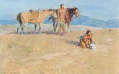 Tom Lovell, Homage to the Bison, Pastel