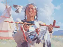 R.S. Riddick, Keeper of the Pipe, Oil on canvas