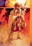 Roy Andersen, The War Bonnet Robe, Oil on canvas