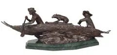 Joe Beeler, Down the Snake, Bronze, cast number 18/22