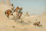 Herman Hansen, Apache Scouts Trailing, Watercolor