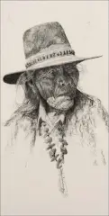 Ray Swanson, Old Navajo, Charcoal