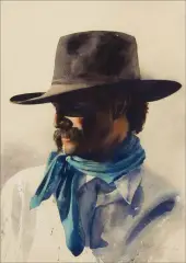 William Matthews, The Blue Bandana, Watercolor