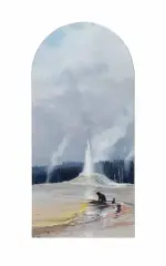Bears & Geysers by Michael Coleman, Gouache, sold Apr 2021