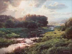 Bob Wygant, Fading Day, Oil on board