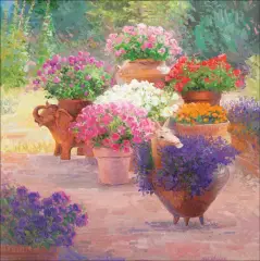 Tom’s Flowers by Curt Walters, Oil on canvas, sold Apr 2021