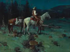 Distant Lights by Gary Niblett, Oil on canvas, sold Apr 2021