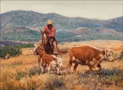 Bill Owen, The Cutting Horse, Oil on canvas