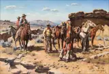 James Boren, Pause at Dry Creek, Oil on canvas