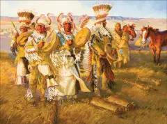 David Powell, Drum Chiefs, Oil on canvas