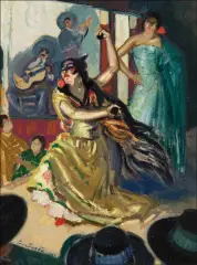 Lon Megargee, Flamenco Dancer, Oil on board