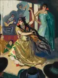 Lon Megargee, Flamenco Dancer, Oil on board