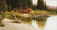 Harvey Johnson, Summer Camp, Oil on board